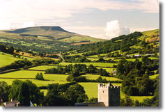 View over St. Cynog's church